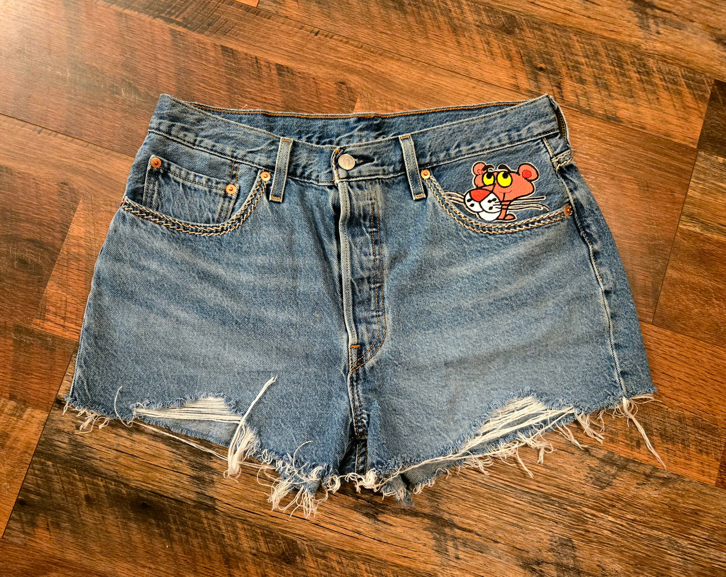 501 Levi Pink Panther Shorts (Repurposed Line)