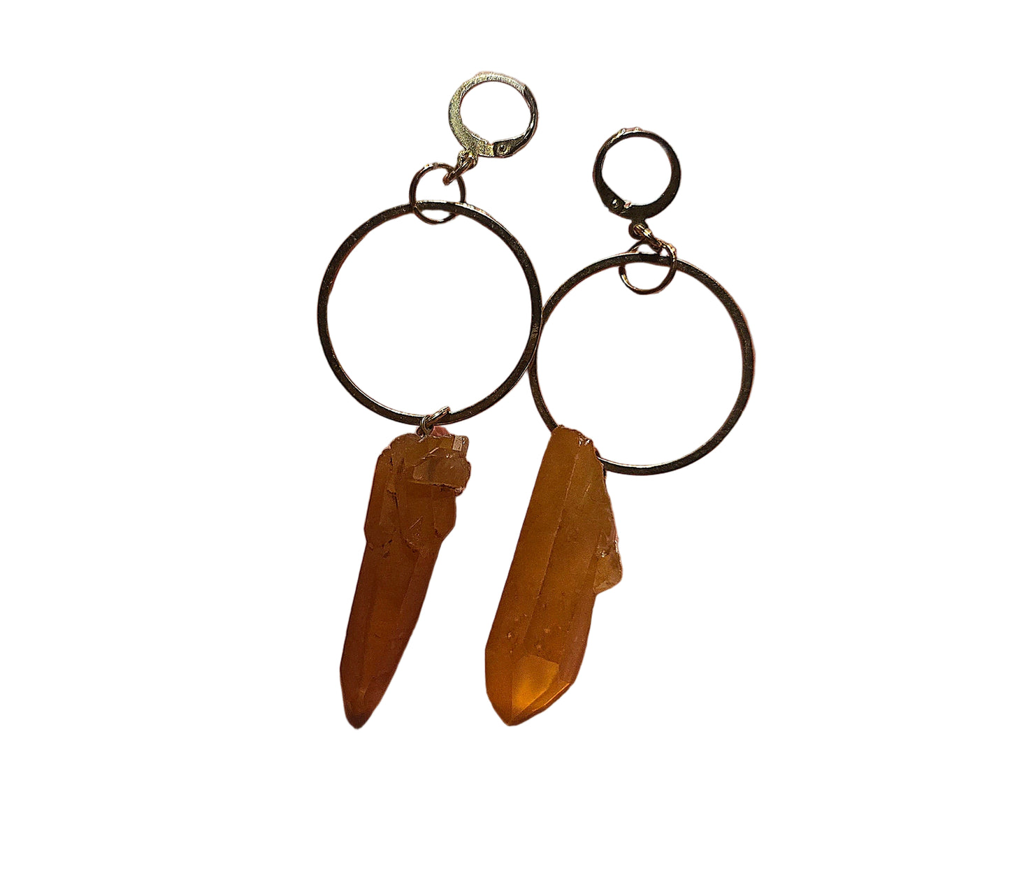 Tangerine Quartz Dangle Earrings